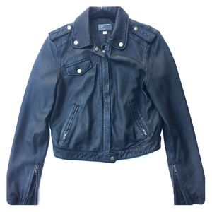 Current/Elliott zip leather moto jacket